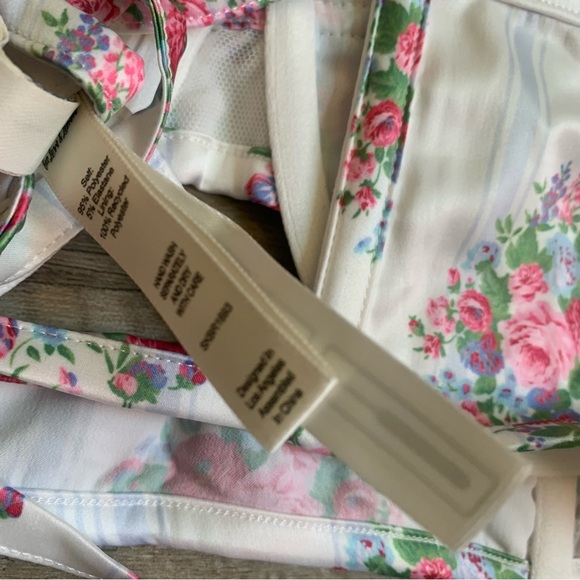 For Love and Lemons Floral Satin Pleated Bustier Bra - Picture 10 of 14